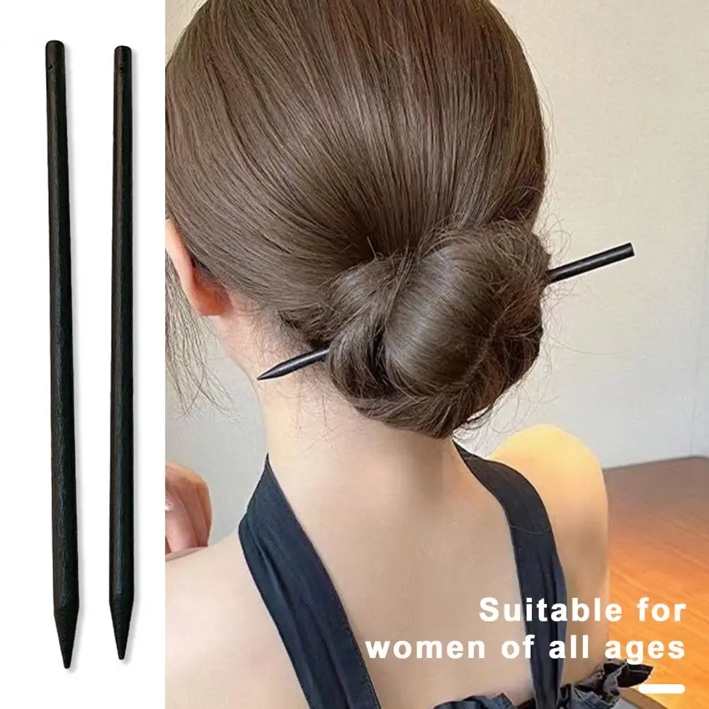 Hairpin for Thick Hair Elegant Chinese Style Hairpin Set Black Wood Chopsticks Hair Stick Women's Long Hair Pin Fashion 2 4pcs vintage handmade hair pick sticks painting japanese wood hairpin hair clip for women natural chinese wooden chopsticks