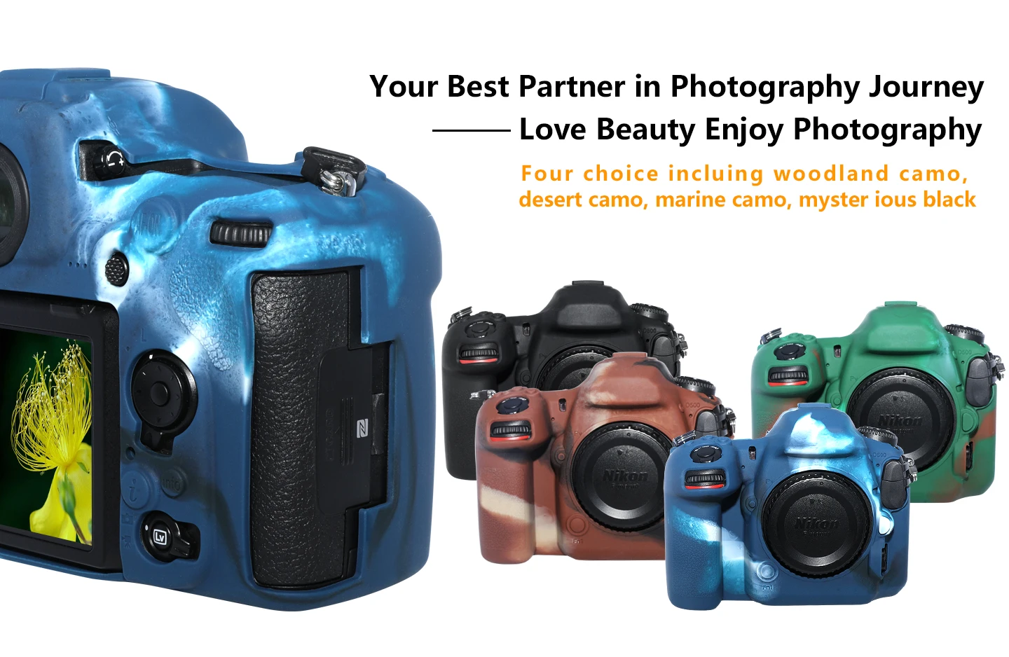 câmera nikon, tampa macia armadura silicone
