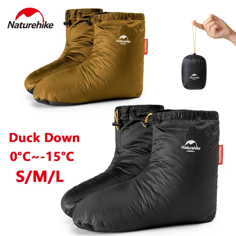 Naturehike Duck Down Foot Cover Ultralight Waterproof 650FP Outdoor Camping Warm Winter Shoes Soft Slippers Socks Hiking