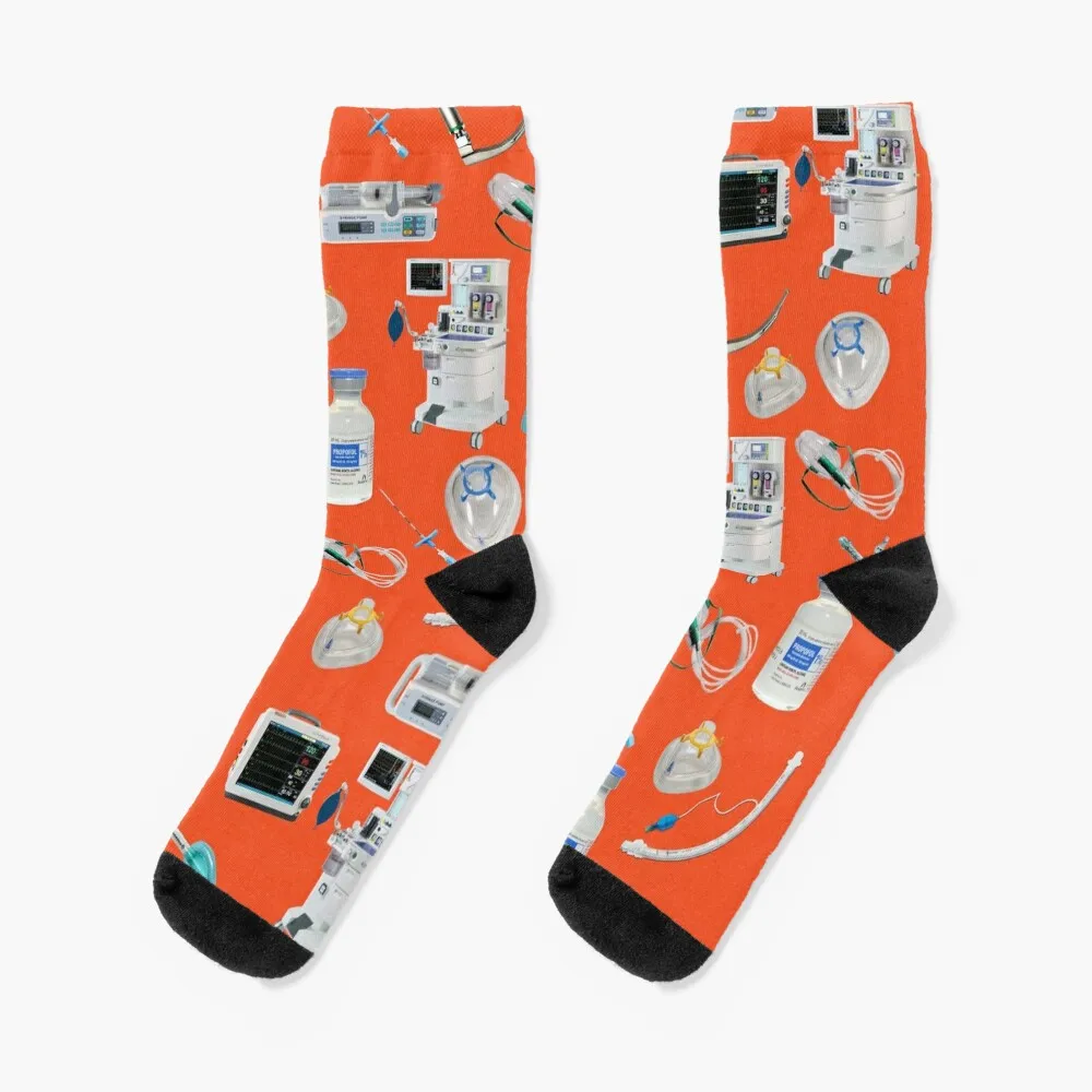 Tools of the Trade ORANGE Anesthesia / Anaesthesia Socks Socks with print socks cotton socks aesthetic Men's Socks Women's