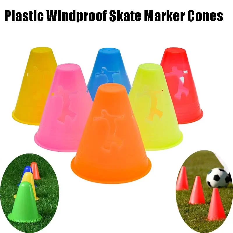 Soccer Training Cones 8cm Plastic Skate Marker Cones Roller Football Soccer Training Equipment Marking Cup Roller Skating Roadblock Accessories 10pcs