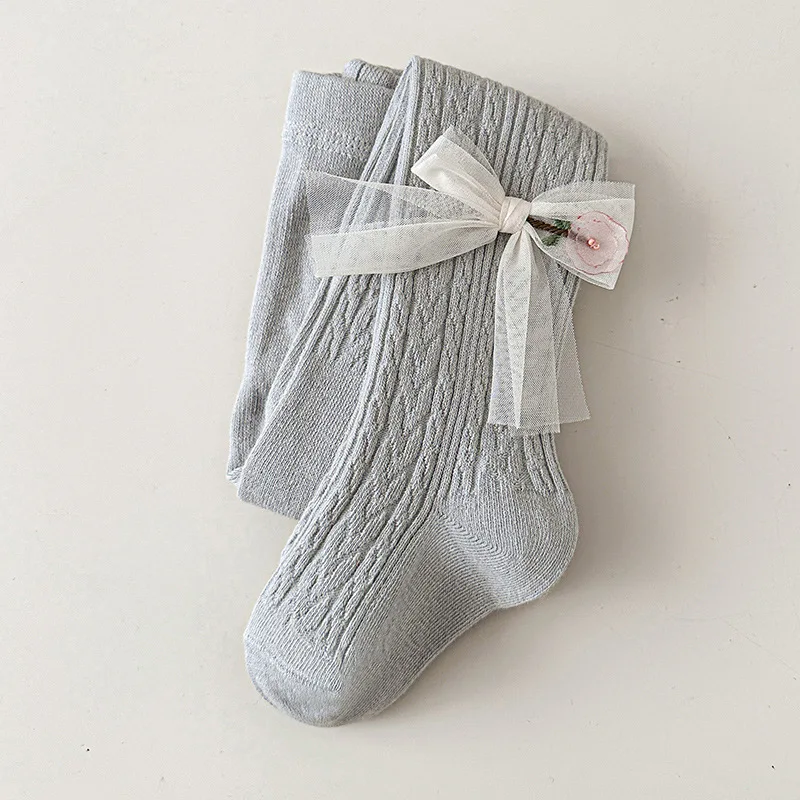 Autumn Spring Baby Girls Leggings Newborn Baby Infant Pantyhose Bowknot Socks Kid Socking Soft Cotton Tights