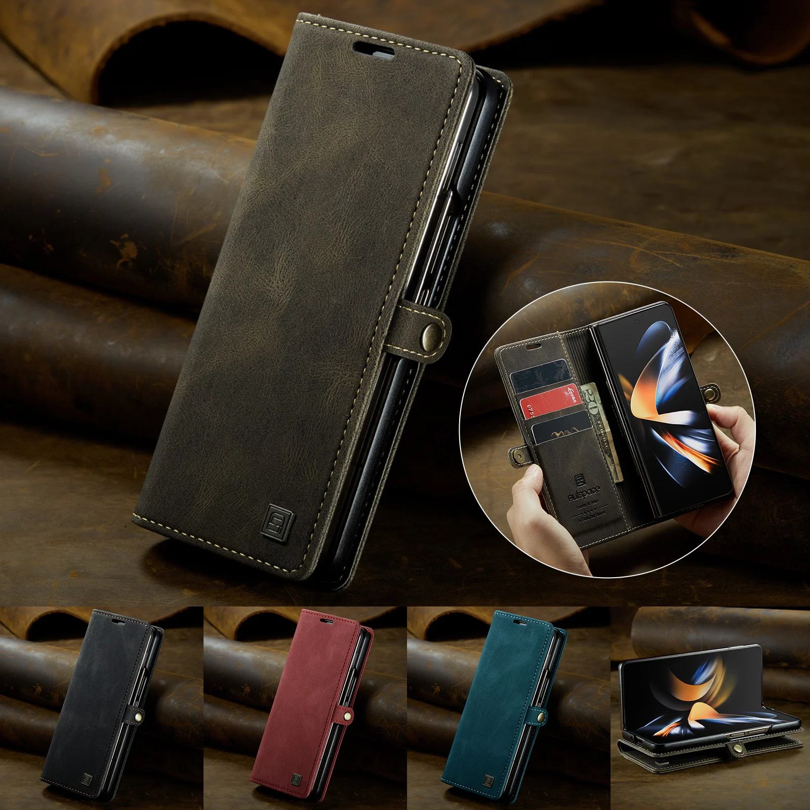 Custodia In Pelle Antiurto Per Tutto Il Corpo Per Samsung Galaxy Z Fold5 Fold4 Fold4 Fold4 5G Zfold4 Zfold5 Custodia Per Cellulare