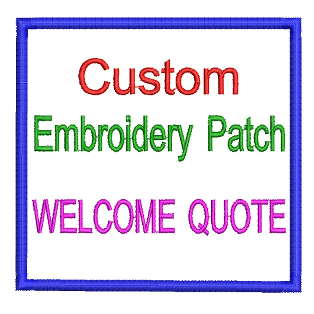 Own Embroidery Patch Iron On Sew On Backing/Emblem/Personal Badge Any Size/