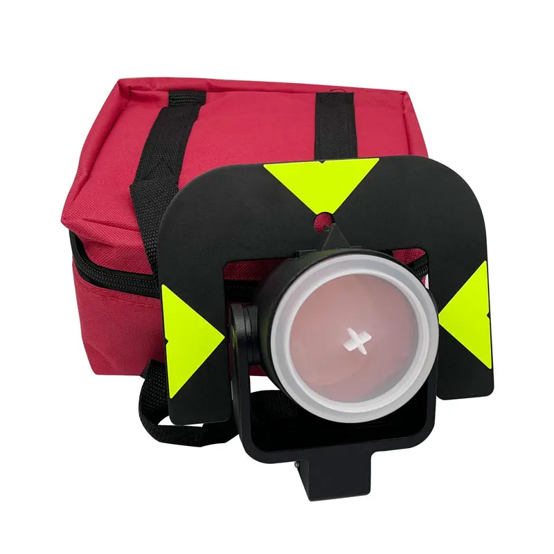 NEW RED SINGLE PRISM WITH SOFT BAG FOR LEICA TOTAL STATION 0 mm 