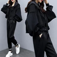 Women's Tracksuit Korean Elegant Hoodie Zipper Jacket Coat Sport Pants Two Piece Suit 2026 Spring Autumn New in Matching Set - Image 4