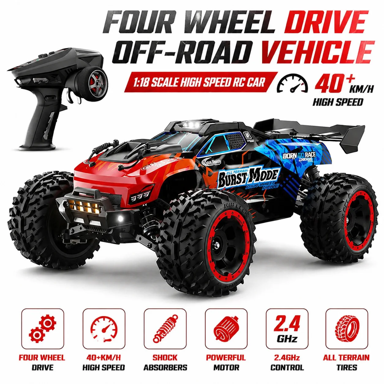 새로운 SCY 10101 RC 크롤러 1/10 무선 조종 레이싱 고속 자동차 RTR..