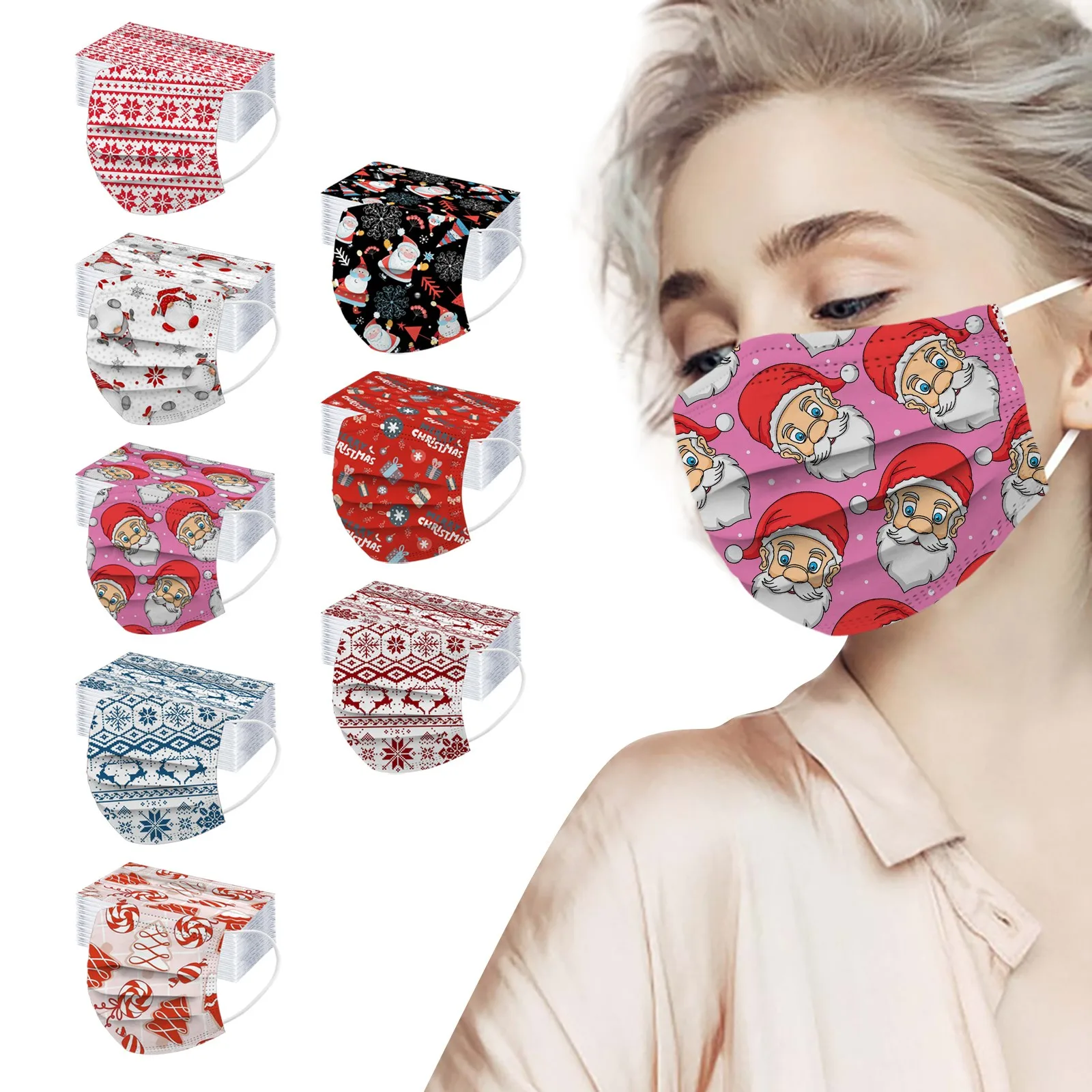 Adult Women Man Disposable Face Mask Industrial 3Ply Ear Loop 10PC Outdoor Dust-Proof Face Protective Mask Disposable