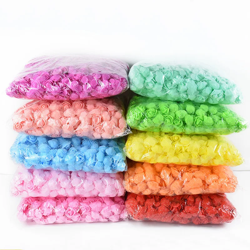 미니 인조 꽃 PE 폼 장미 꽃 머리, DIY 스크랩북 웨딩 장식, 홈 장식, 가짜 꽃, 100 개, 200 개