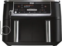 DZ550 Foodi 10 Quart 6-in-1 DualZone Smart XL Air Fryer with 2 Independent Baskets, Thermometer for Perfect Doneness 1