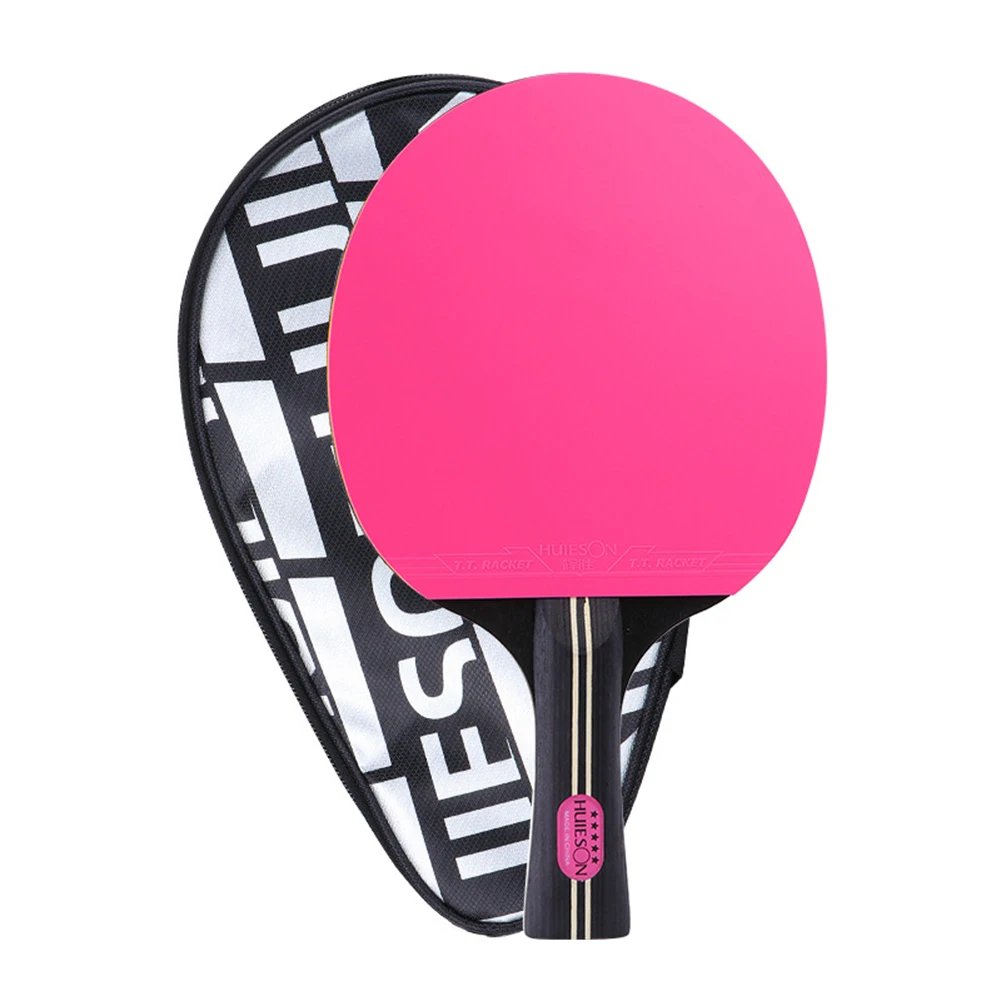 Description Picture 3 of item1 PC Long Handle Table Tennis Rackets Strong Rotate Control Table Tennis Racket 7-Ply Wood Bat FL Colorful Table Tennis Rackets