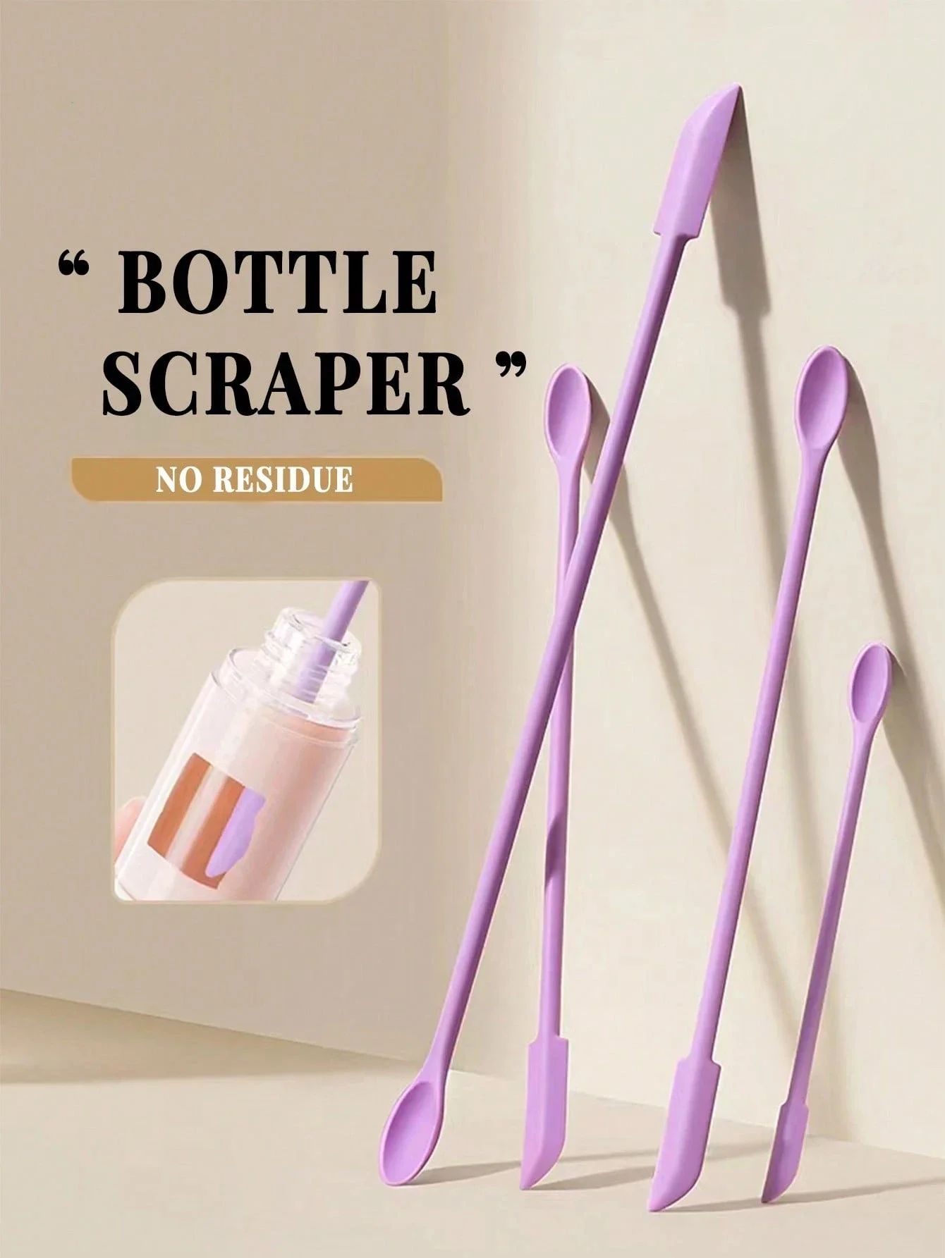 Silicone Empty Bottle Scraper Black Scraper Foundation Scraper Tiny Lotion Jar Scraper to Get Last of Makup