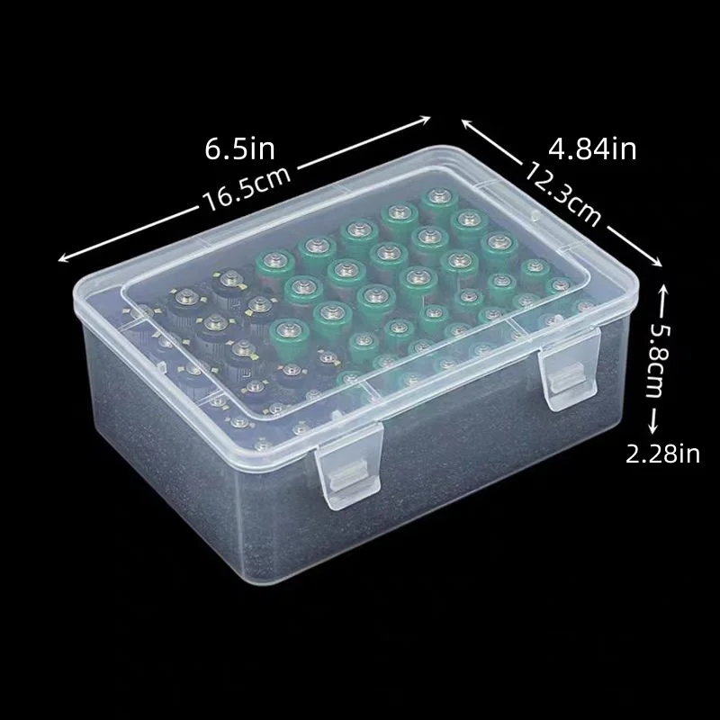 1/2개 대형 두꺼운 AA/AAA 배터리 정리함, 보호용 폼 안감이 있는 24개의 AA 배터리와 30개의 AAA 배터리 보관 가능