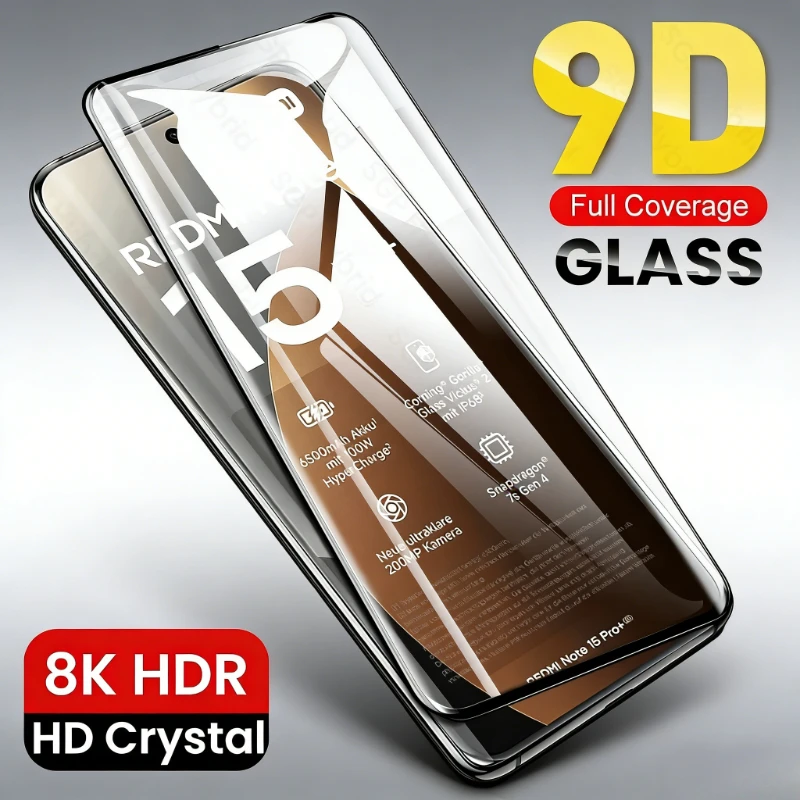 3PCS 9D Tempered Glass Screen Protector and Case Set with Curved Edge Guard