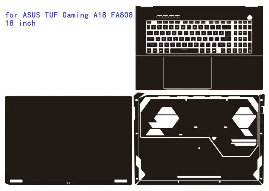 ASUS TUF 게이밍 A18 FA808 FA808UP FA808UM FA808UH FA808U FA808PM FA808PP FA808PR 18인치용 프리컷 노트북 스킨 비닐 스티커