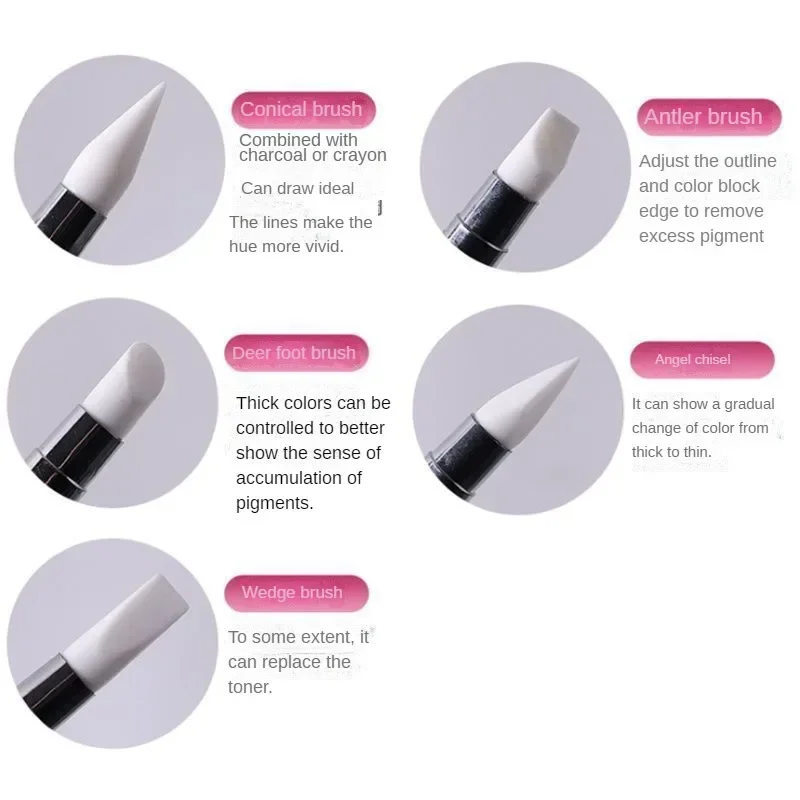 Description Picture 4 of item5PCS Silicone Clay Sculpting Tool for Brush Modeling Dotting Nail Art Pottery Clay Tool DIY Carving Sculpting Tools Nail Brush