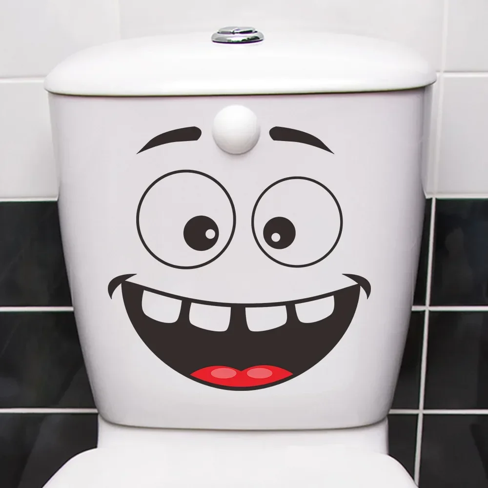 Creative Self-adhesive Toilet Stickers Funny Smiling Face Toilet Seat Lid Decorative Stickers Waterproof Fun DIY Wall for toilet seat stickers,toilet wall stickers,toilet stickers,vinyl stickers