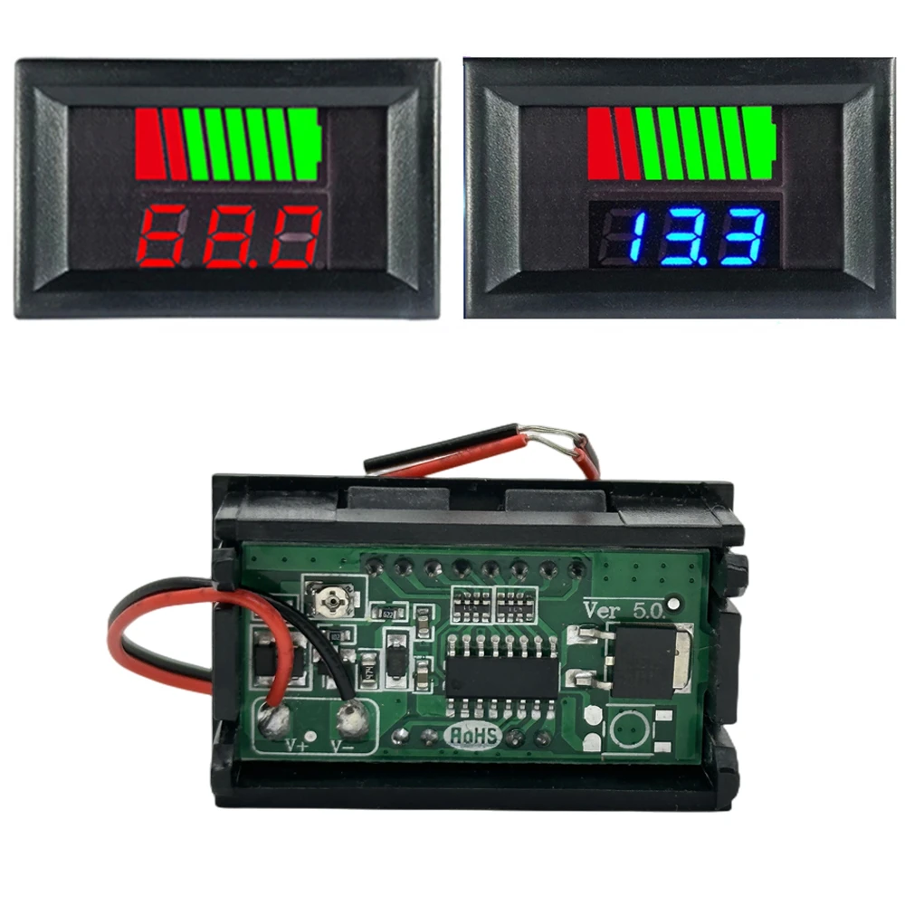 Car Battery Charge Level Indicator 12V 24V 36V 48V 60V 72V Lithium