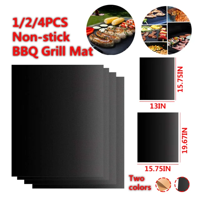 Újrahasznosítható Nem Tapadó Bbq Tartozékok Grill Szőnyeg Barbecue Kültéri Sütőpárnák Főzési Grillező Lap Hő Ellenállás Konyhai Szerszámok