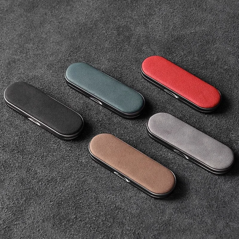 New Car Parts Real Leather Parking Card Phone Holder Interior Phone Mat Tesla Model Temporary Number Car Tools Plate