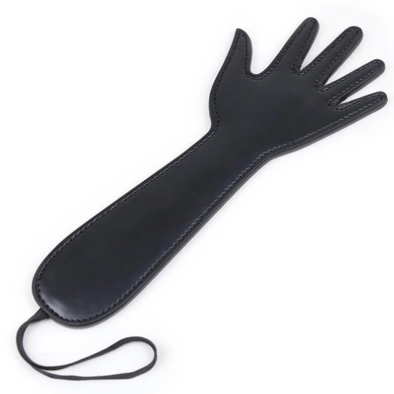 PU Leather Hand-Shaped Flog Spank Paddle Horse Whip Beat 29.5CM for Horse Training Riding bat