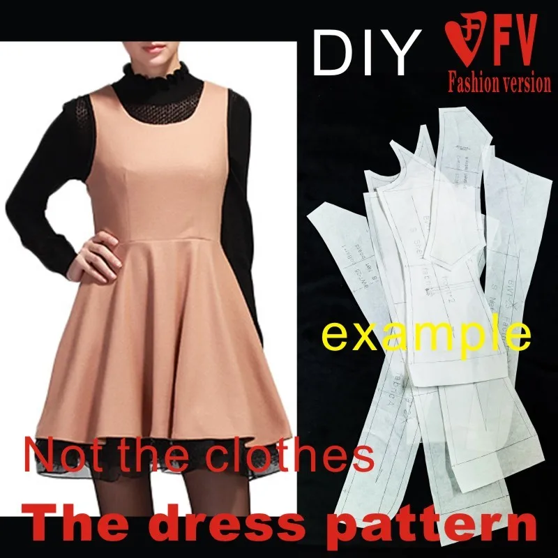 Clothing DIY The dress Dresses Sewing Pattern cutting drawing Women's Dress Sewing Template BLQ-54