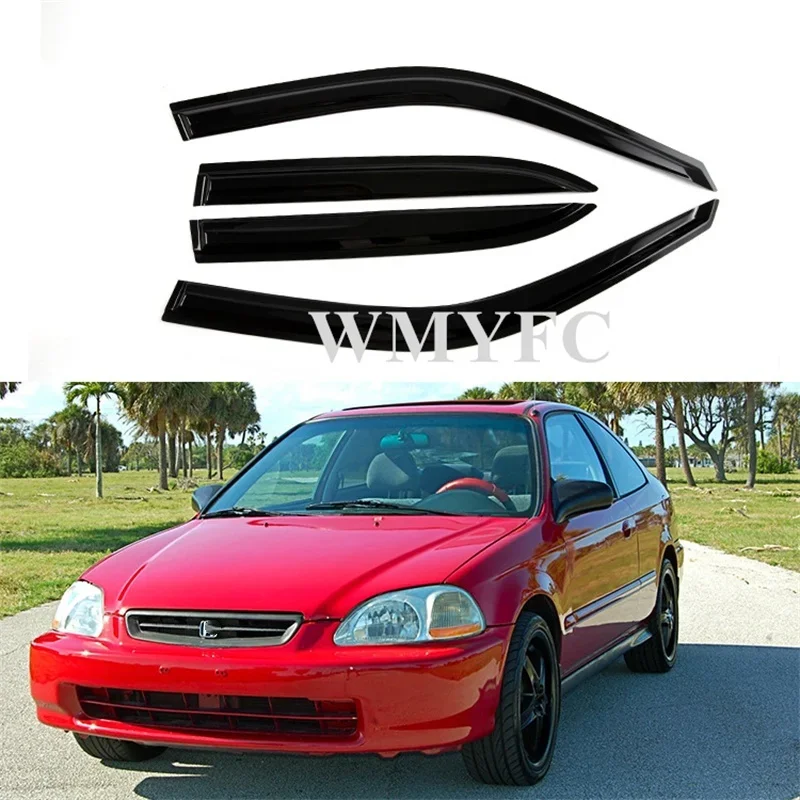 Side Window Deflector For Honda Civic Sedan 1996 -2000 Door Visor Vent Shades Sun Rain Guards Weather Shield Car accessory