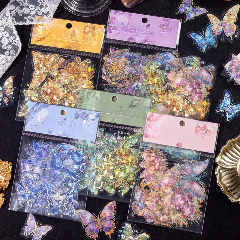 30Pcs/pack Retro Butterfly Stickers Decorative Hand Account Scrapbooking Material Label Diy Diary Album Stickers