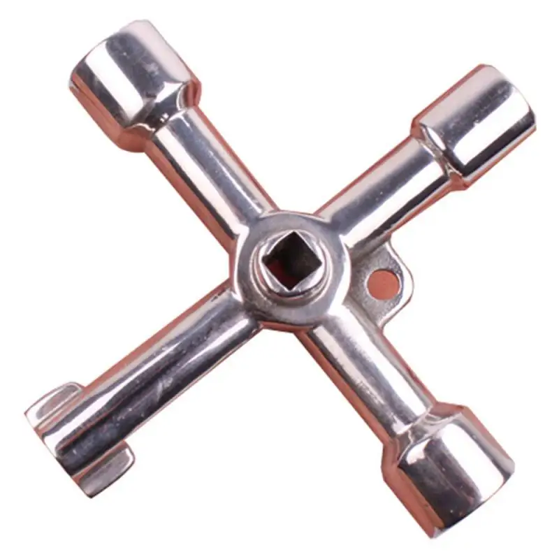 Multi-function Universal Square Triangle Key Wrench Valve Electric Meter Cabinet Elevator Door Cross Ratchet Switch Wrench 1PCS