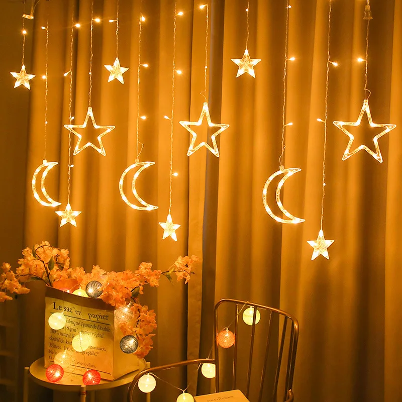 Fairy Stars String Lights Curtain String Lights for Bedroom Window