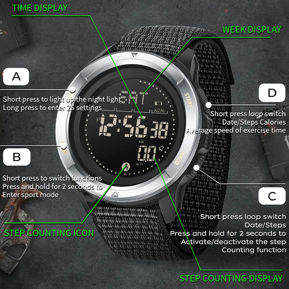 Sanda Digital Watches For Men Flashlight Outdoor Sport Electronic Watches Led Luminous Waterproof Man Watch Chronograph Clock, Alina Gadgets