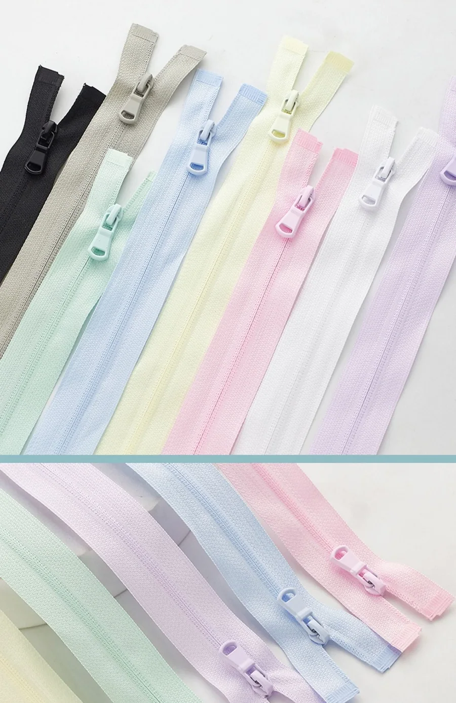 Hohe Qualität 3er # Nylon-Reißverschluss, offenes Ende, umgekehrt montiert, unsichtbar, exklusiv für Sonnenschutzkleidung, mehrere Größen und Farben – Detail 7