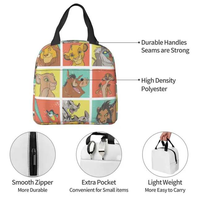 The Lion King Characters 90s Cartoon Insulated Lunch Bags