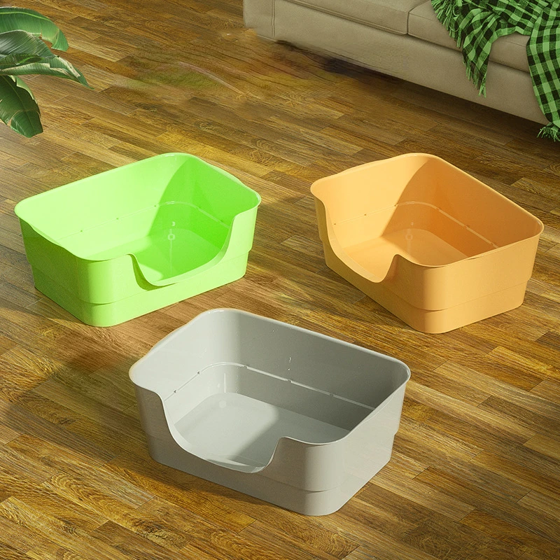 

Anti Splash Cat Litter Box Extra Large Semi Closed Cat Toilet Easy Clean Cat Sandbox Puppy Litter Tray Areneros Pet Toilet