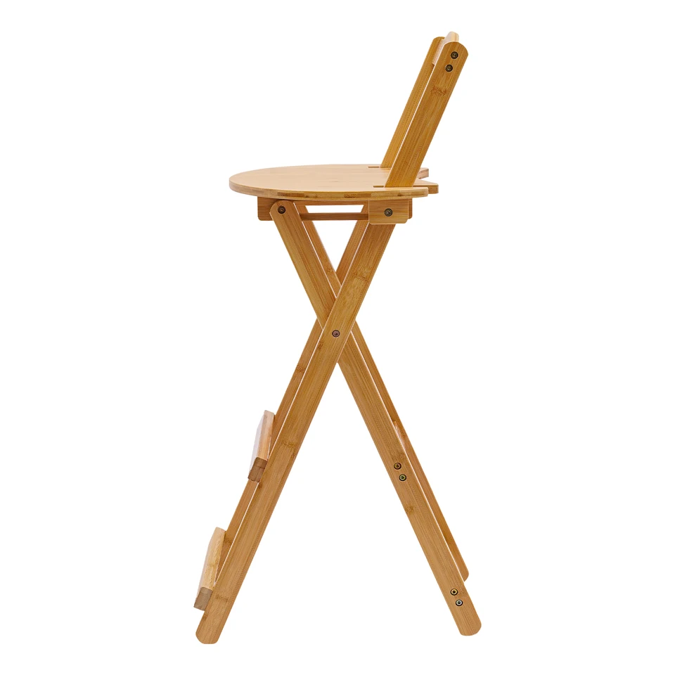 Foldable Bamboo Bar Stool for Modern Spaces