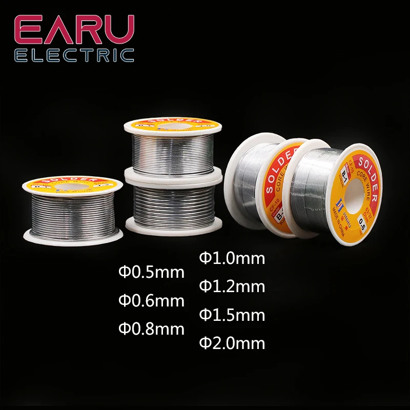 0.6/0.8/1/1.2/1.5/2MM 63/37 FLUX 2.0% 45FT Tin Lead Wire Melt Rosin Core Solder Soldering Wire Roll for Eletric Solder Iron 100g soldering wire soldering tin wire
