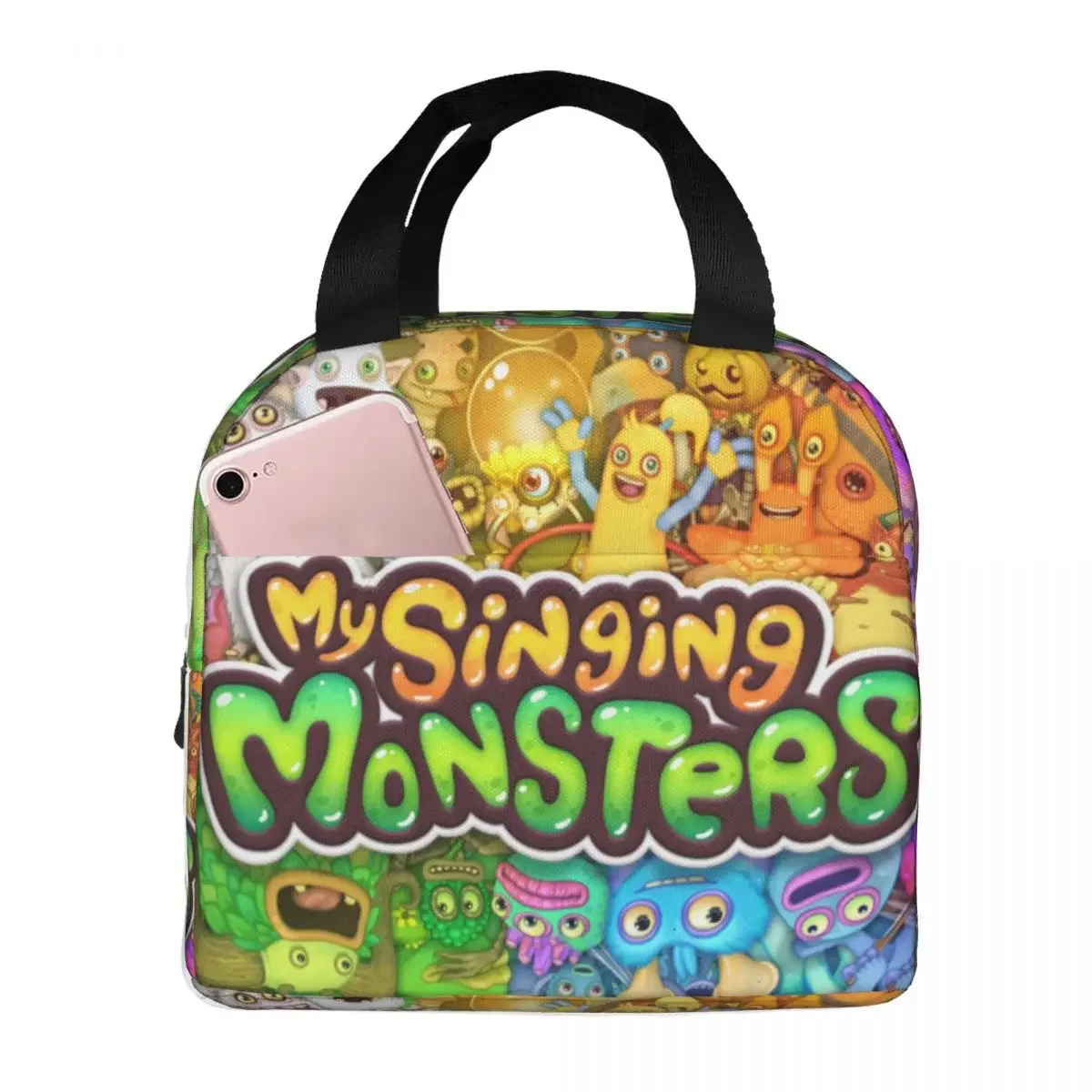 

My Singing Monsters Collage Game Cartoon Insulated Lunch Bags Leakproof Picnic Bags Lunch Box for Woman Work Kids School