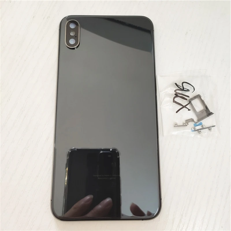 

Задний корпус для iPhone X Xs Max, задняя крышка батарейного отсека со средней рамкой шасси, лоток для SIM-карты, боковые ключи, детали