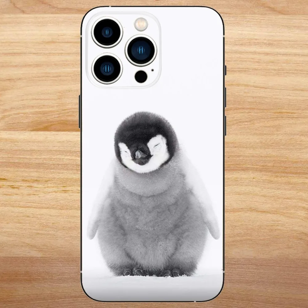 Lovely Penguin Phone Case For iPhone15,14,13,12,11,Pro,Max,Plus,Mini,X,XS,XR,8,7,6,S,Plus,SE Soft Black Case