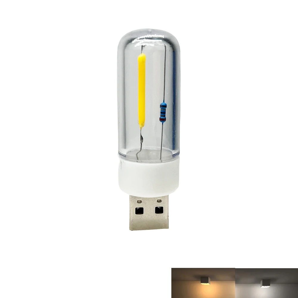 휴대용 LED 캠핑 램프 필라멘트 야간 조명, USB 램프 충전, 보물 노트북 모바일 전원 전구, 5V
