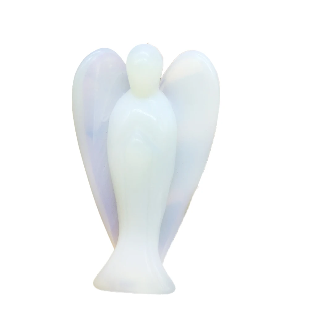 

Горячая Распродажа! 4 дюйма натуральный резной опал ангел фигурка Карманный ангел-хранитель Исцеление чакры в рейки кристальная фигурка подарки на праздник