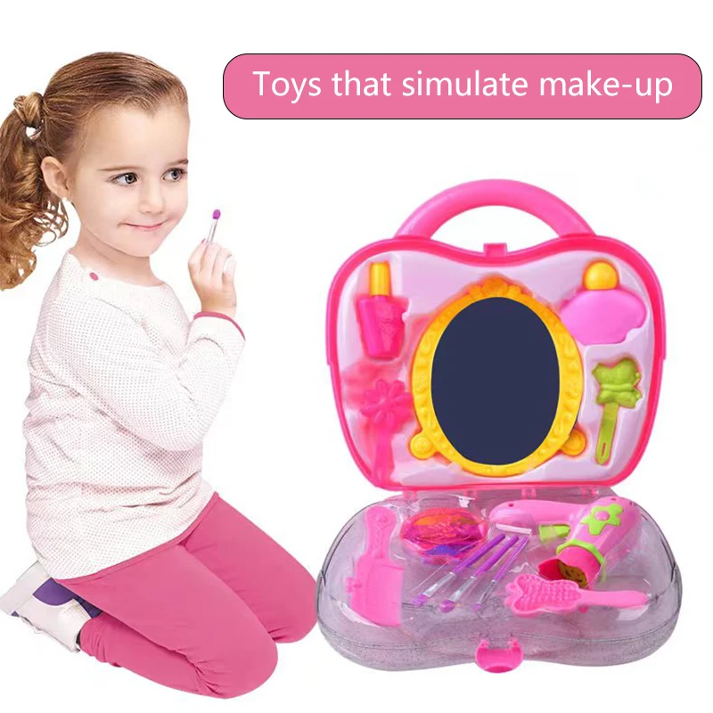 Beauty Salon Set Toy Interactive Pretend Play Hair Salon Playset Fashion Role Play Kit Carry Case For Kids Toys Gifts For Girls 3