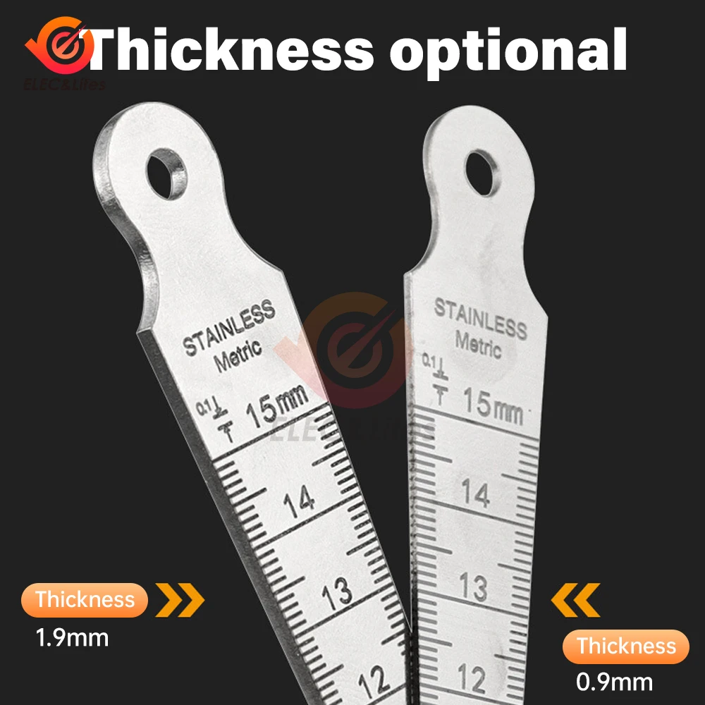 Stainless Steel Taper Welding Gauge Test Welding Taper Gap Gauge Depth Ruler Hole Inspection Tool 1-15mm For Measurement Tool