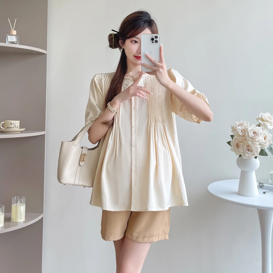 임산부 상의, 느슨한 코튼, 임신 블라우스, Y68033, 여름 신상