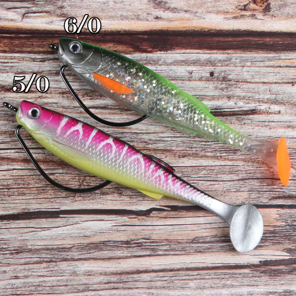 ATUENO 5pcs Fishing Lure Soft 100mm 10cm 6.5g TPR Plastics Baits