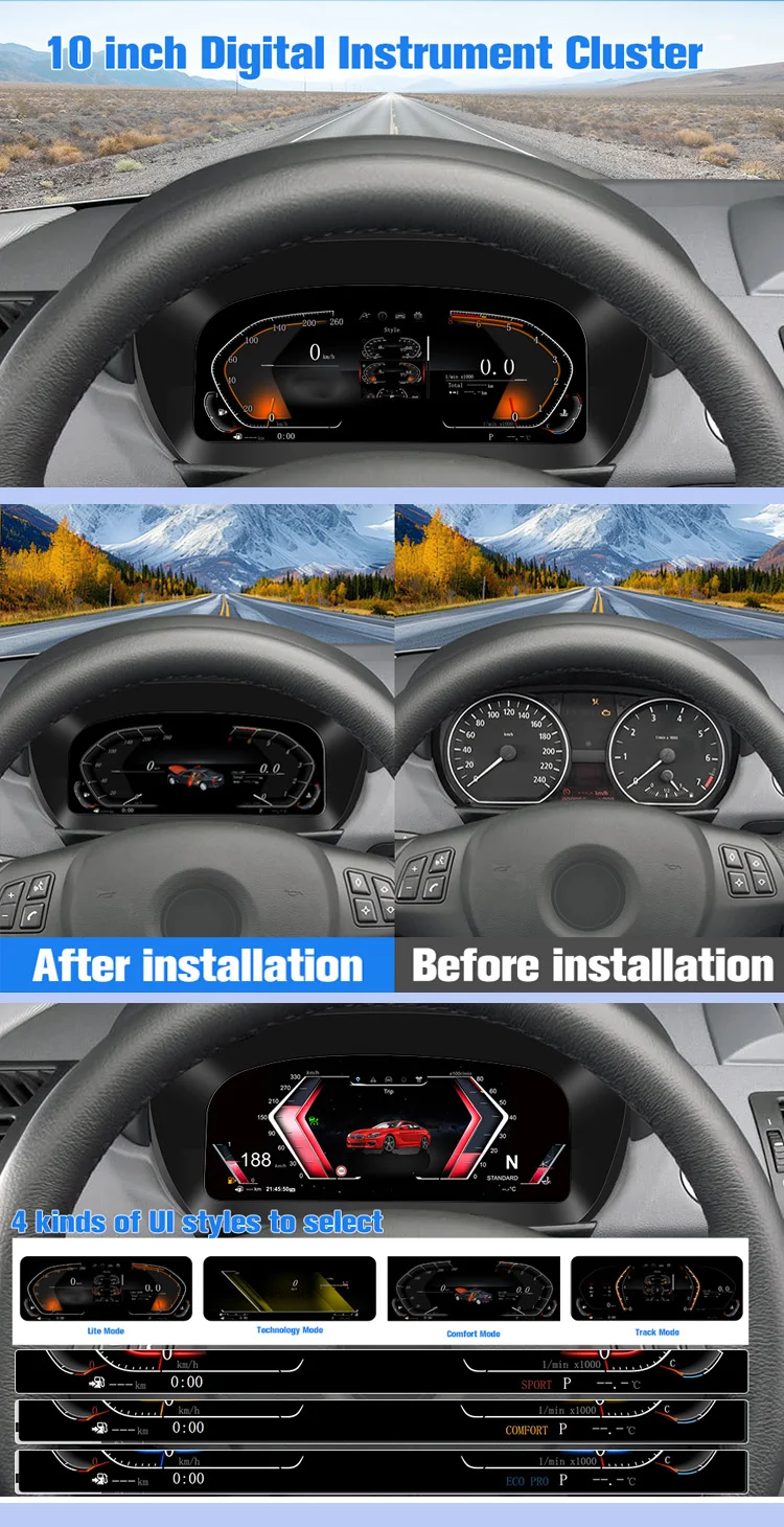 Digital instrument cluster For BMW 1 Series E81 E82 E87 E88 2006-2011 LCD Speedo