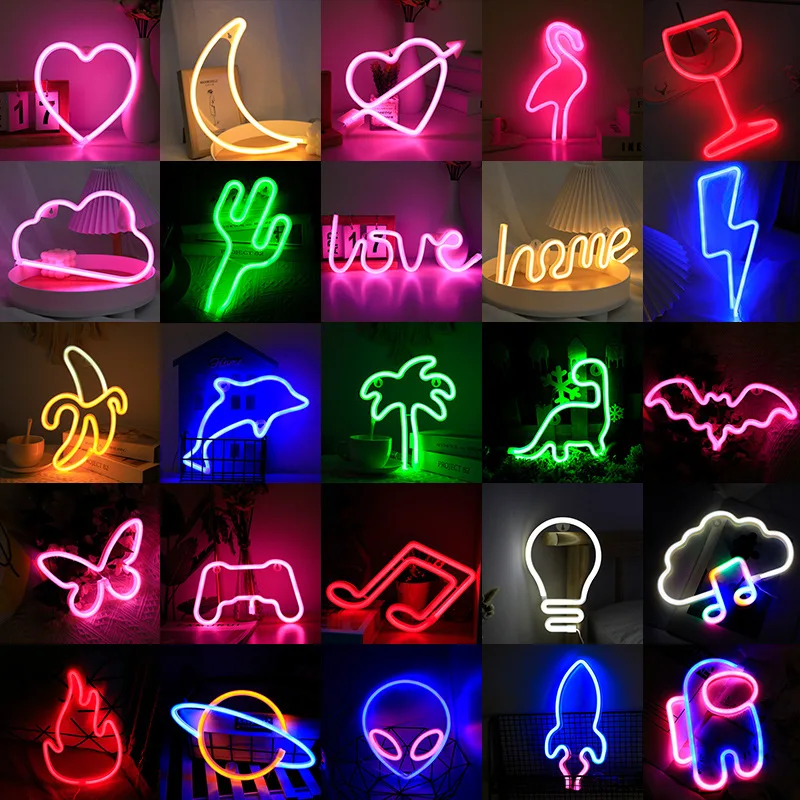 Bar Neon Light USB Powered Party Wall Hanging Cloud LED Neon Sign for Shop Window Art Wall Decor Neon Lights Colorful Neon Lamp