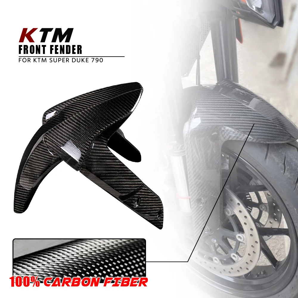 

Для KTM Superduke 790 2018 2020 2021 2022 100% полностью сухое углеродное волокно, комплекты обтекателей, детали, крышка переднего крыла мотоцикла