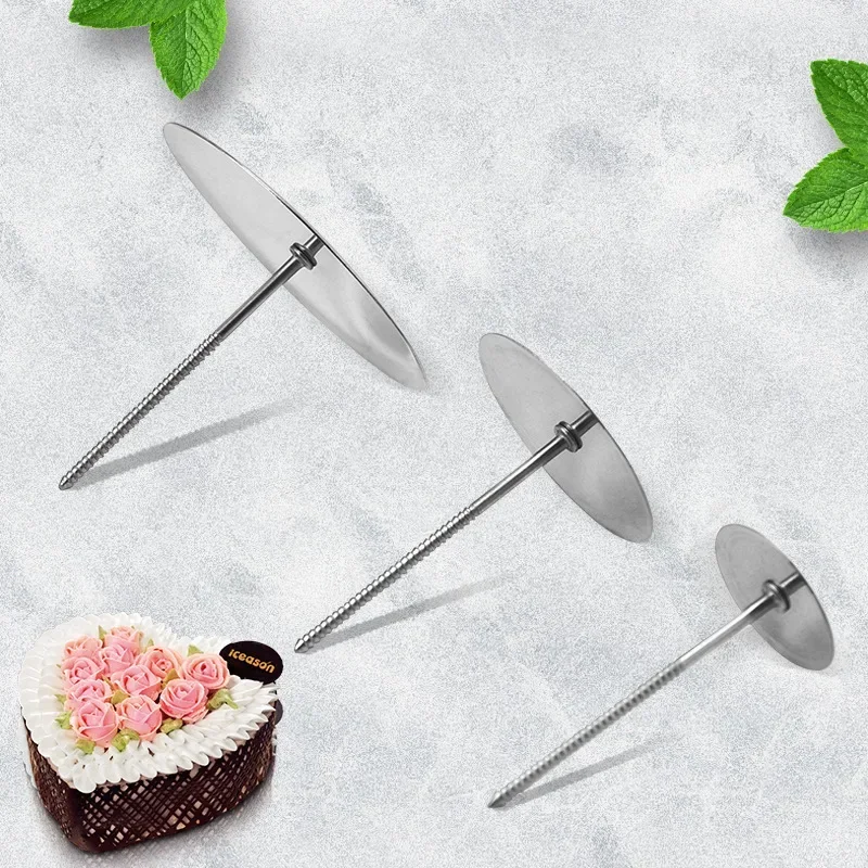 Piping Nail Cake Baking Stands Tools Flower Nails Bottom Tray Decorating DIY Pastry Kitchen Stainless Steel