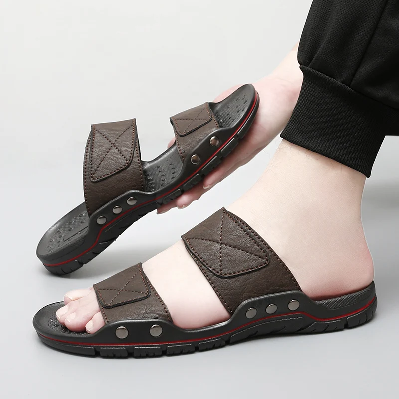 Mens Slip on Non-Slip Beach Casual Wear Half Drag Comfortable Lightweight Sandals Slippers